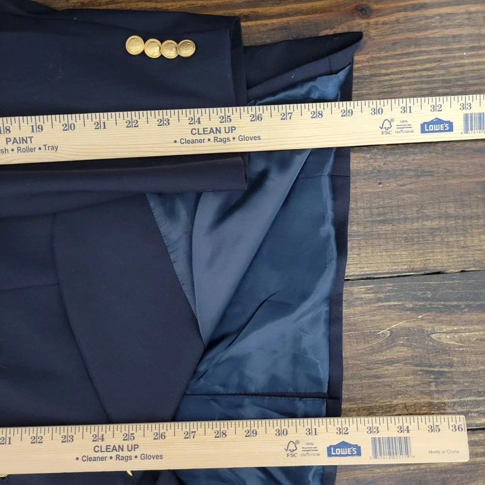 JOS A BANK Men's Sport Coat Blazer Two Golden Button Navy Twill‎ Wool Size 40R